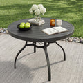 41 Inch 1 Piece Outdoor Indoor Dining Round Table Black