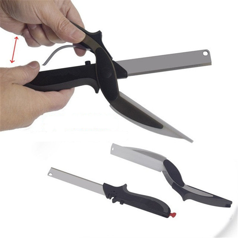 Stainless Steel Scissors Multifunctional Scissors Cutting Machine 2 In 1 Cutting Board Utility Knife - Eloy Royal