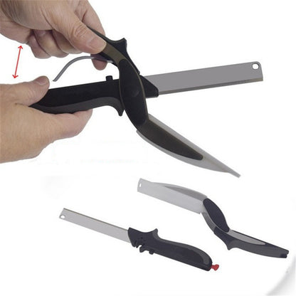 Stainless Steel Scissors Multifunctional Scissors Cutting Machine 2 In 1 Cutting Board Utility Knife - Eloy Royal