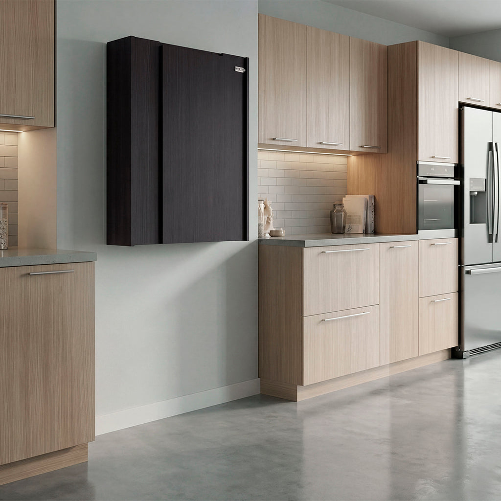 Siena Wall-Mounted Bar Cabinet with Fold-Down Table Wenge