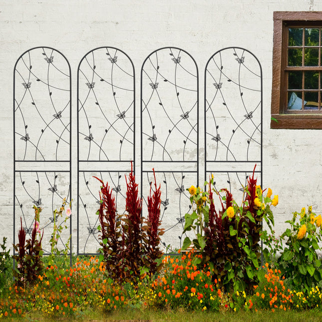 4 Pack Metal Garden Trellis 86.7 in x 19.7 in Rustproof Trellis