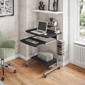 Compact Computer Cart With Storage, Graphite