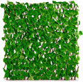 Expandable Greenery Trellis for Balcony 47×14inch, Faux Ivy Privacy Screen,Real wood frame adjusts easily and PE leaves rinse clean after outdoor use 8PCS