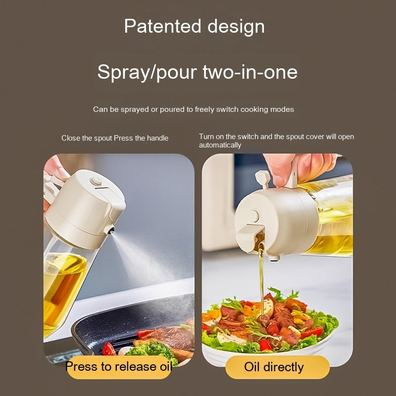 470ML Olive Oil Sprayer Dispenser For Cooking BBQ 2 In 1 Glass Oil Vinegar Soy Sauce Spray Kitchen Oil Bottle For Air Fryer - Eloy Royal