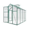 Gain Height Windproof Aluminum Greenhouse 6x8 FT Polycarbonate with Raised Base and Anchor, Heavy Duty Walk-in for Outdoor Backyard in All Seasons
