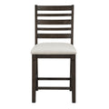 Counter Height Chairs Dining Room Wood Veneer Rustic Set of 8 Beige