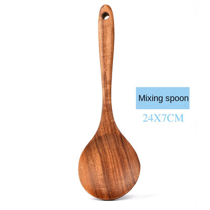 Factory Wholesale Teak Shovel Spoon Seven-piece Set Wooden Non-stick Pan Cooking Shovel Household Cooking Wooden Soup Spoon Kitchenware Set