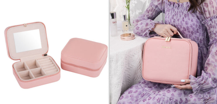 Smart LED Cosmetic Case With Mirror Cosmetic Bag Large Capacity Fashion Portable Storage Bag Travel Makeup Bags - Eloy Royal