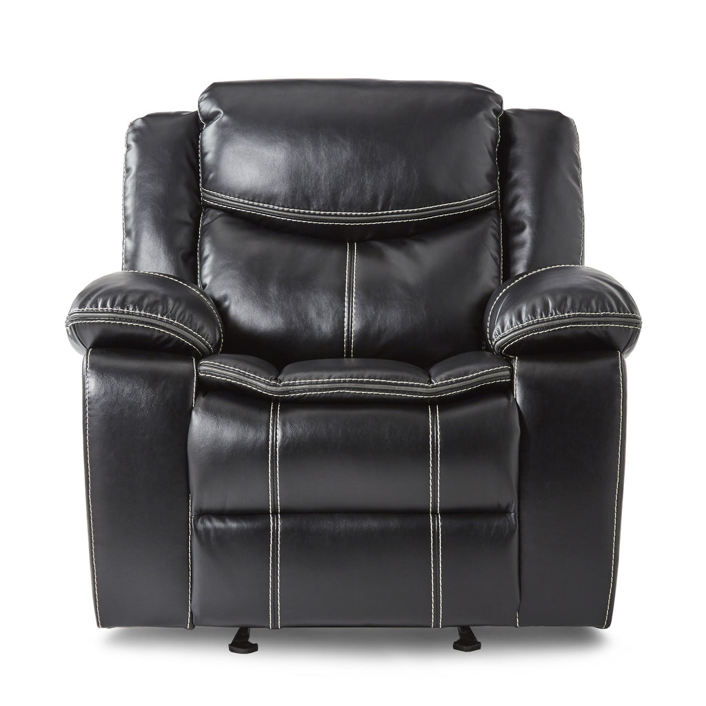 Glider Reclining Chair Faux Leather Black