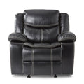 Glider Reclining Chair Faux Leather Black