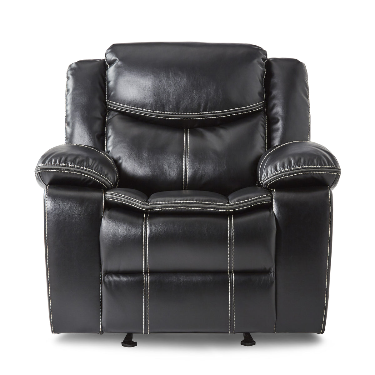 Glider Reclining Chair Faux Leather Black