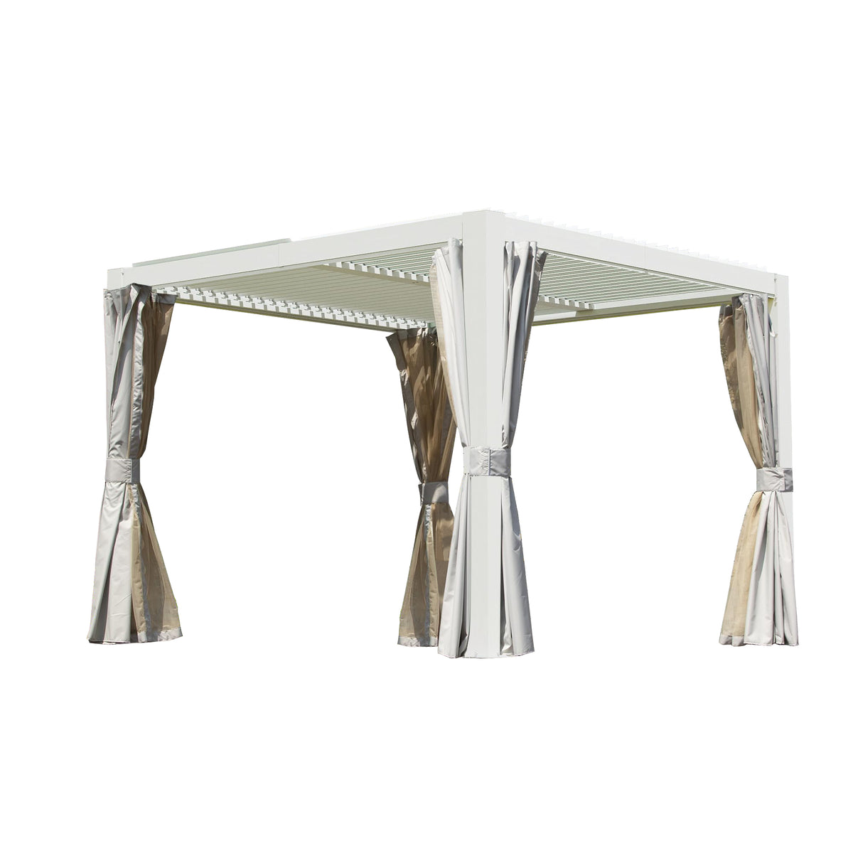 10x10 FT Outdoor Louvered Pergola with Adjustable Louvers-White