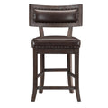 Counter Height Chairs Dining Room Wood Veneer Rustic Espresso Set of 8