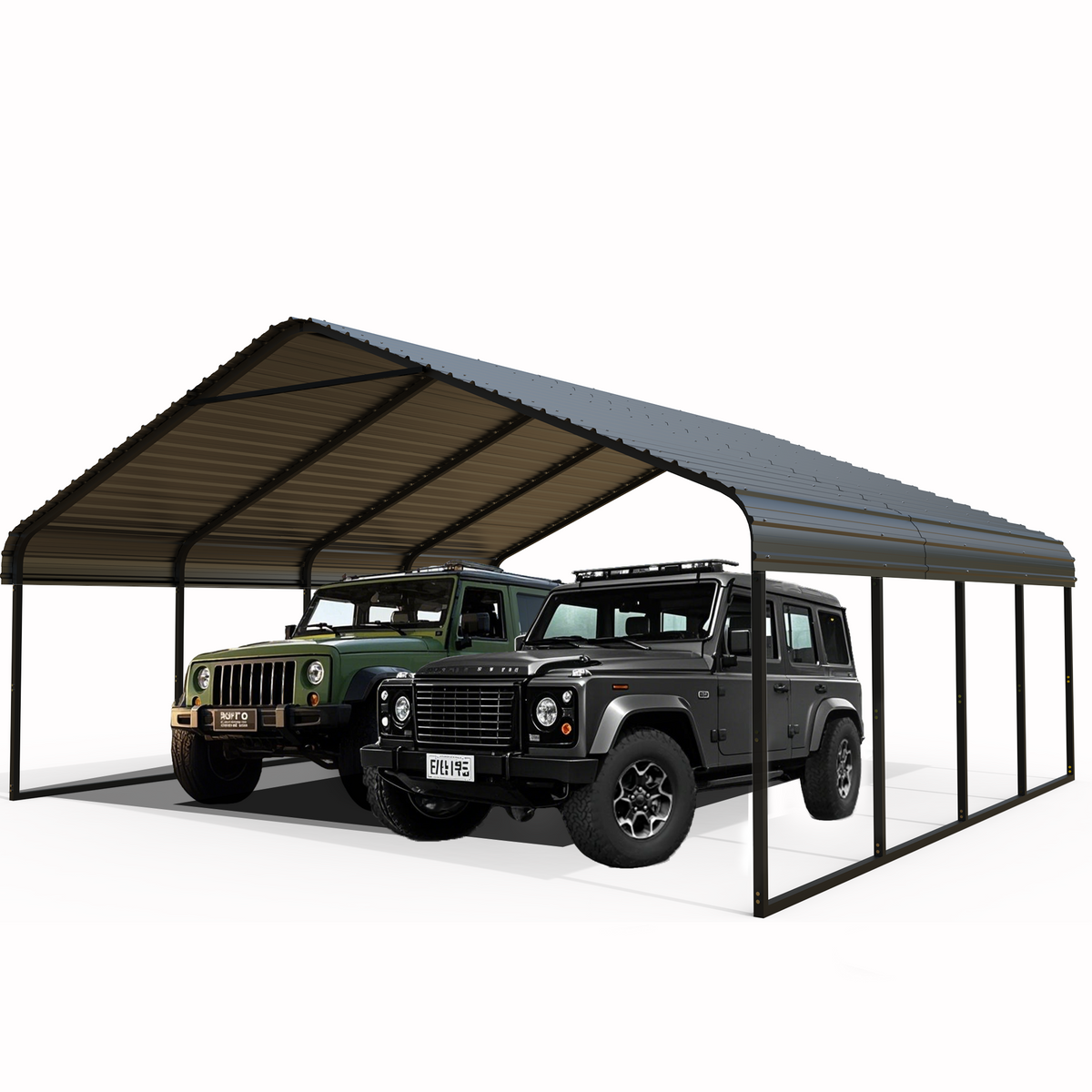 Heavy Duty Carport 20 x 20 Shelter - Perfect Solution for Vehicles, Boats & Equipment - Durable, All-Weather, Quick Assembly - Spacious, Secure, Reinforced - Gray/White