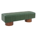 Modern Green PU Upholstered Dining Bench with Rubber & Plywood Frame, 61.02' L, 250 lbs Capacity