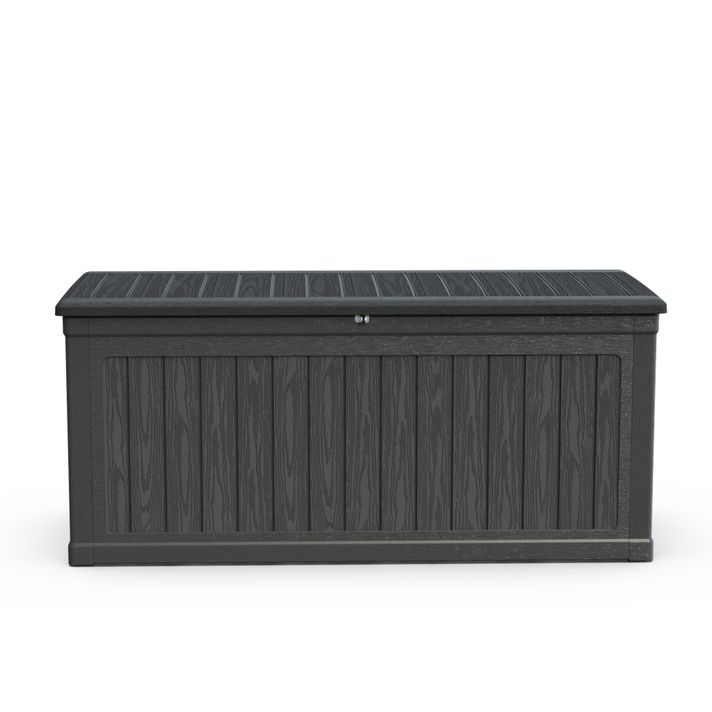 260 Gallon Large Outdoor Storage XXL Deck Box for Patio Furniture, Outdoor Cushions, Garden Tools and Sports/Pools Equipment, Waterproof Resin, Lockable, Black