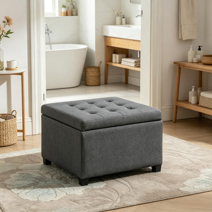 Vintage Style Storage Bench,Round Entryway Bench,Bedroom Storage Bench