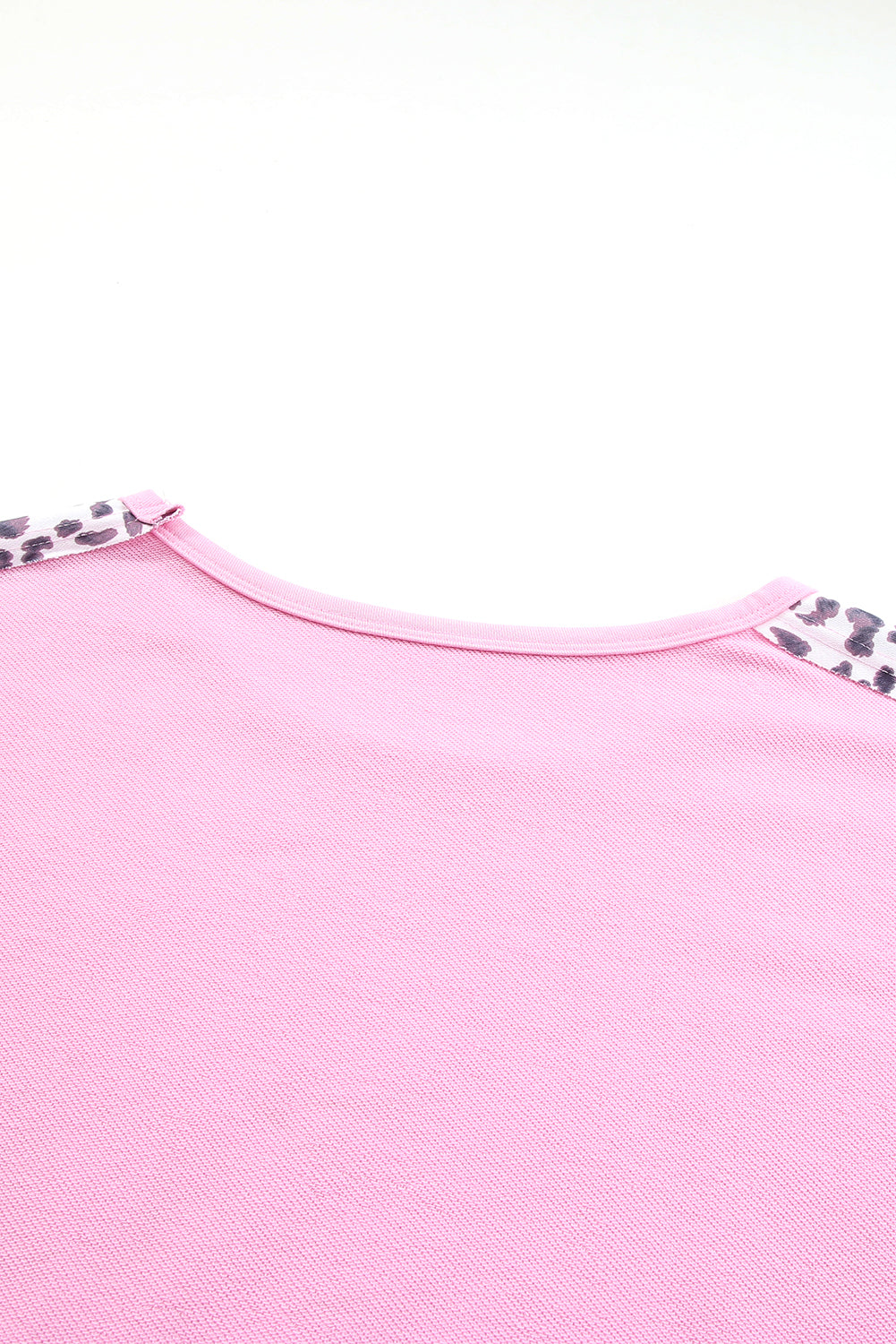 Pink Exposed Seam Leopard Splicing Plus Size Sweatshirt - Eloy Royal