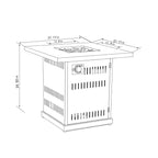 28' Propane Gas Fire Pit Table, 50000 BTU Square Steel Fire Pit for Outside Patio Deck Garden Courtyard-Brown - Eloy Royal