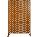 Outdoor & Indoor Privacy Screen Metal Privacy Screen 76' H×48' W, Freestanding Decorative Privacy Screen for Deck Balcony Patio, Privacy Fence Panels for Outside Lawn Garden PS112 BROWN