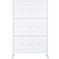 Outdoor & Indoor Privacy Screen Metal Privacy Screen 76' H×48' W, Freestanding Decorative Privacy Screen for Deck Balcony Patio, Privacy Fence Panels for Outside Lawn Garden PS118 WHITE