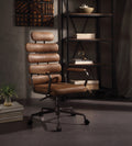 Retro Brown Swivel Office Chair with Pneumatic Lift