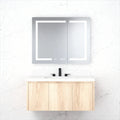 36 in. W x 30 in. H Rectangular Silver Aluminum Recessed/Surface Mount Medicine Cabinet with Mirror LED and Clock
