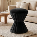Multifunction Velvet Ottoman, Upholstered Vanity Stool Chair, Sturdy Round Footstool for Makeup, Living Room, Bedroom, Entryway