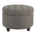 Fabric Upholstered Wooden Ottoman with Tufted Lift Off Lid Storage, Dark Gray