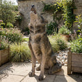29.72' H x 17.91' L Simulated Howling Wolf Garden Statue, Resin Indoor & Outdoor Courtyard Ornament, Art Craft Decoration & Unique Gift for Home & Garden