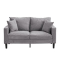 Modern Upholstered Light Gray Loveseat Sofa with Wooden Frame for Small Spaces