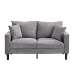 Modern Upholstered Light Gray Loveseat Sofa with Wooden Frame for Small Spaces