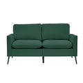 TS Nordic Retro Green Leather Upholstered Sofa Loveseat, Casual Living Room Balcony Bedroom Single Chair with Overstuffed Pillows