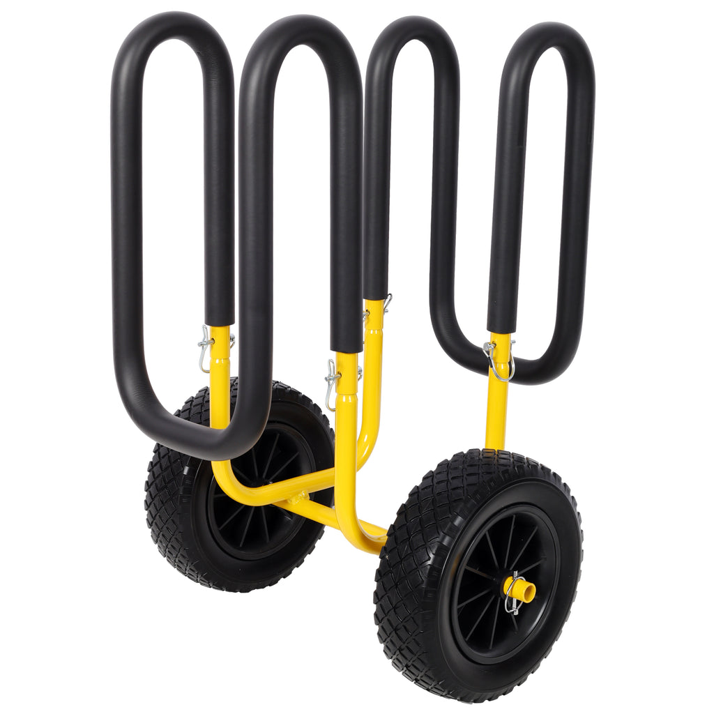 M Shape Stand Up Paddle Board & Surfboard Transport Cart With 10in Flat-Free Tires. 150 LBS SUP Carrier Trolley Yelloe Color