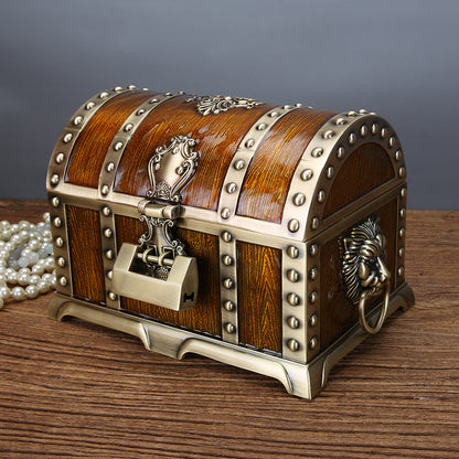 Retro Chinese Style Wedding Jewelry Box Alloy Hand Jewelry Storage Box With Lock