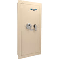 Biometric Wall Safe with Left Open Door in Beige Steel, 0.82 Cubic Ft