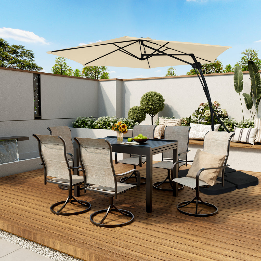 10ft Outdoor Patio Cantilever Umbrella with Stand
