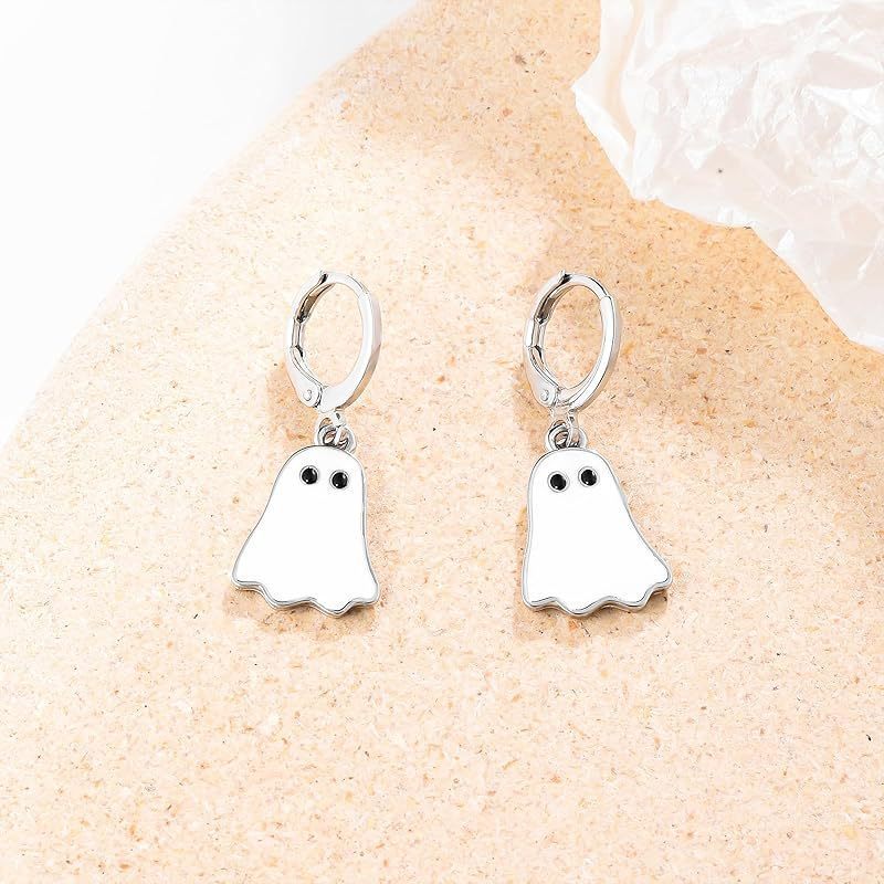 Halloween Walking Ghost Golden Cute Earrings