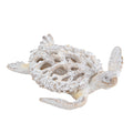 13.2x12.2x3.9' Decorative Polyresin Turtle Statue with White Coral Reef Design