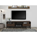 71 in Dark Walnut Wood TV Stand with 5 Shelves and 2 Drawers, Living Room Media Console for 70' to 80' TVs