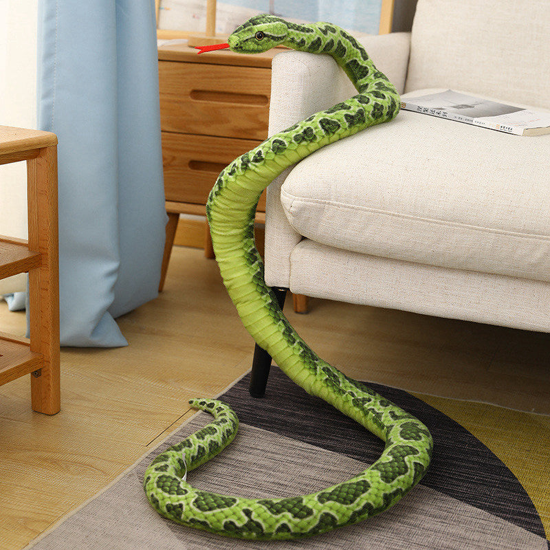 Creative Simulation Snake Doll Plush Toys Flower Spot Python Doll Simulation Year Of Snake