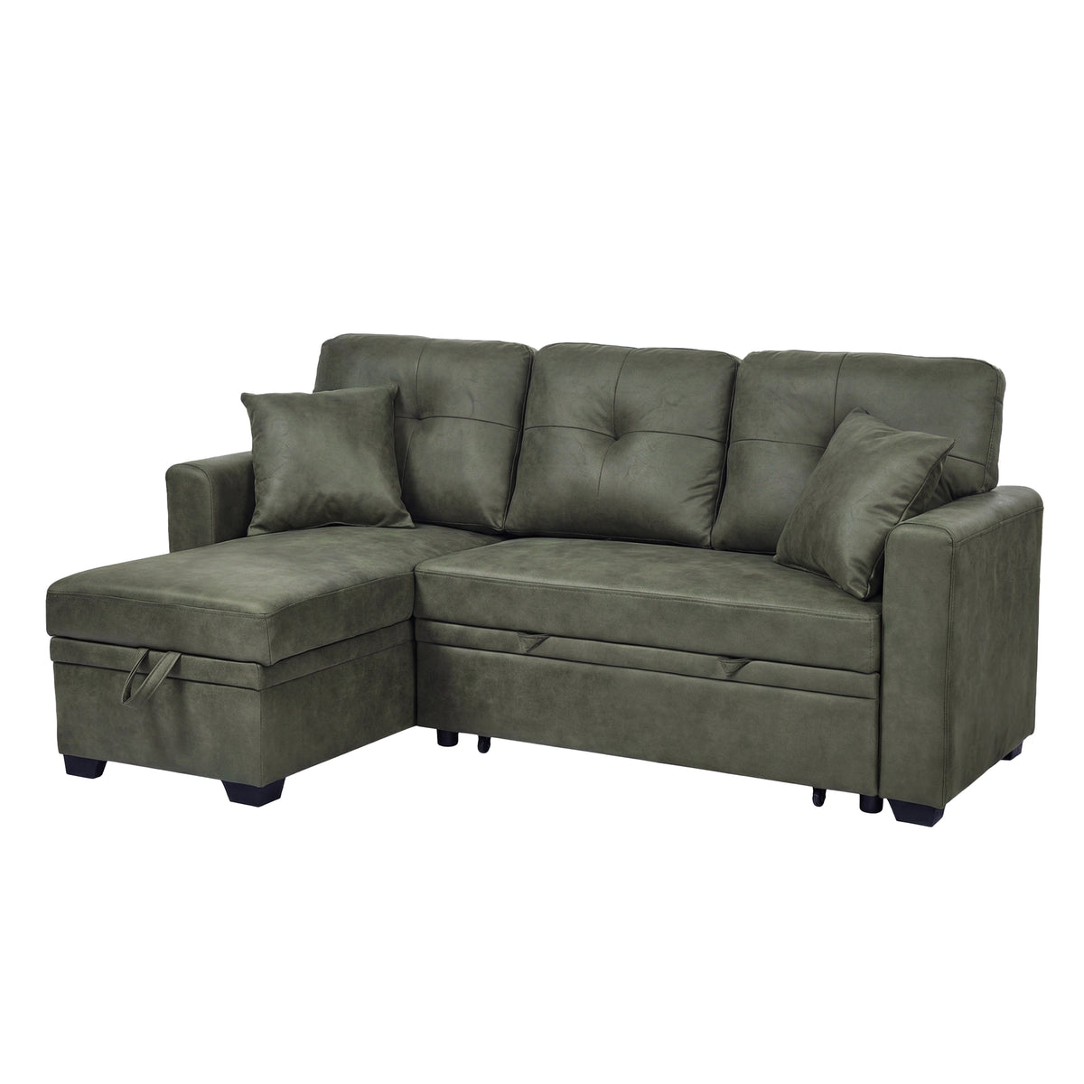 Sleeper Sofa, Sectional with Pull-Out Bed, Reversible Chaise, Storage Sectional, Foil Fabric, Small Space Solution, Convertible Sofa Bed