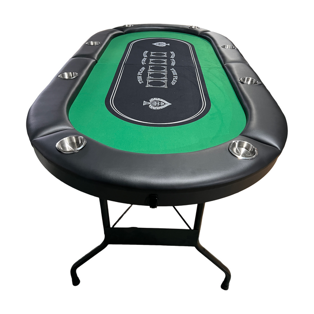 INO Design 71 inches Foldable Poker Table Portable for Casion Texas Hold'em Games with Green Felt