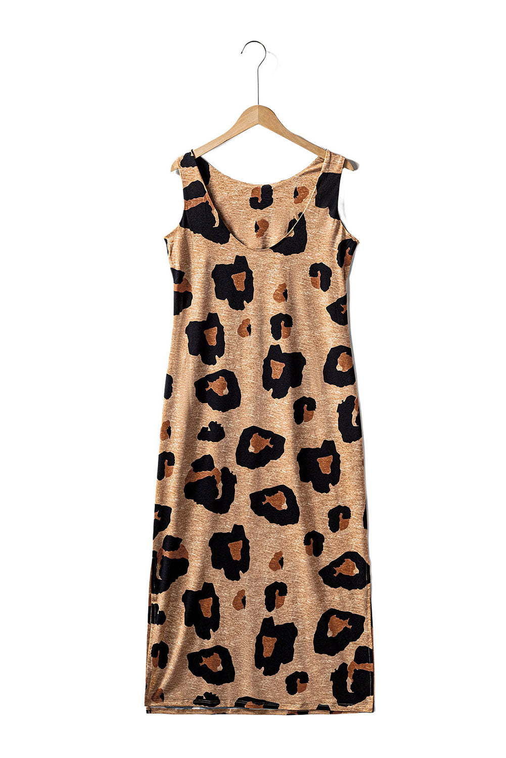 Leopard Split Open Back Sleeveless Maxi Dress - Eloy Royal