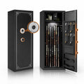 12 Gun Safe for Rifles and Pistols, Biometric Fingerprint Gun Cabinet with 3 Adjustable Racks & 4 Pistol Pockets, Quick Access Rifle Safe with Digital Keypad, Alarm & Silent Modes, 57' H Gun Locker
