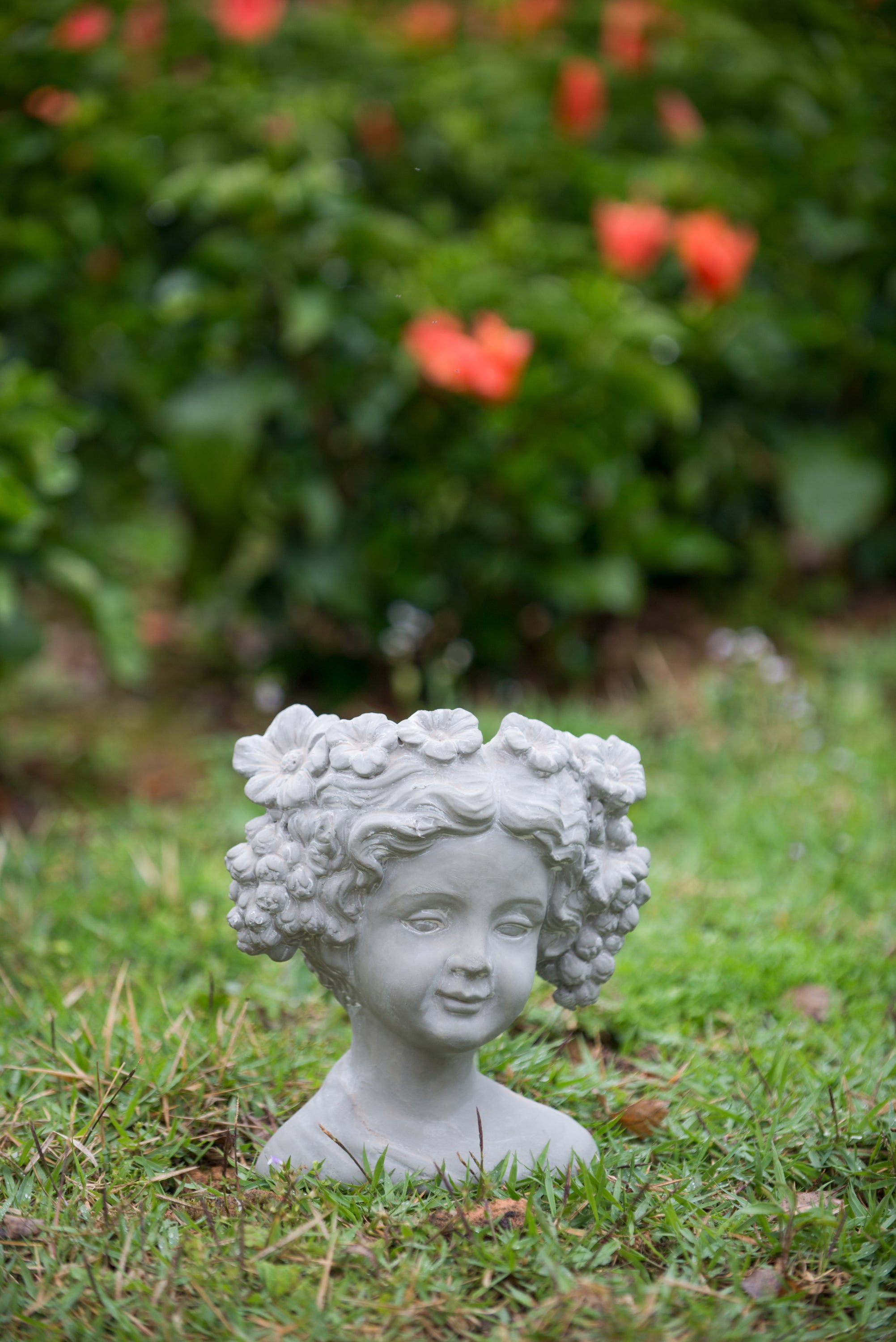 Cement Bust Wall Planter - Indoor Outdoor Home Garden Decor, 8' x 4' x 9'