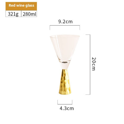 Creative Electroplated Golden Red Wine Glass Model Room Cocktail