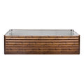 Galvanized Raised Garden Bed, 8 x 4 x 2 ft, Rectangular Metal Planter Box Kit Outdoor, Bottomless Elevated Planting Box with Gloves, Alu-Zinc, for Growing Flowers Vegetables, Deep Wood Grain
