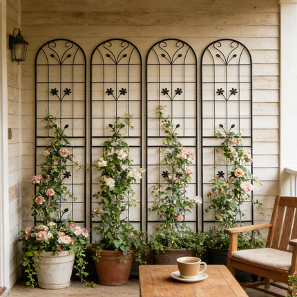 4 Pack Metal Garden Trellis 86.7 in x 19.7 in Rustproof Trellis