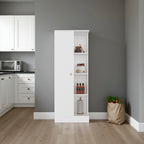 Ayora Multistorage Pantry with 4 Open Storage Shelves and a Single Door Cabinet for Hidden Storage, Multipurpose Organization Pantry for Kitchen, Linen or Laundry